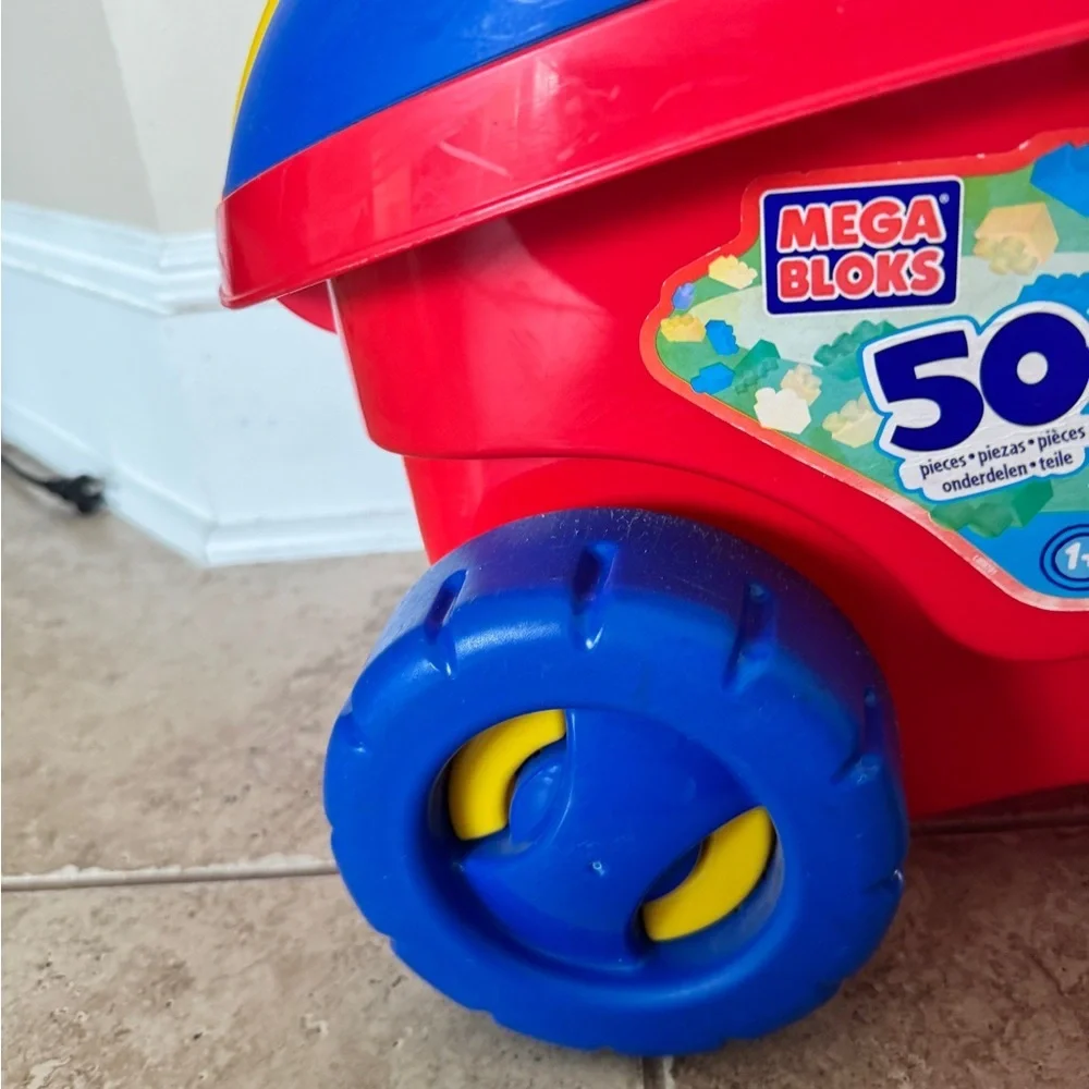 Mega Bloks Stackable Play Push Pull Wagon Toys Kids Toddlers